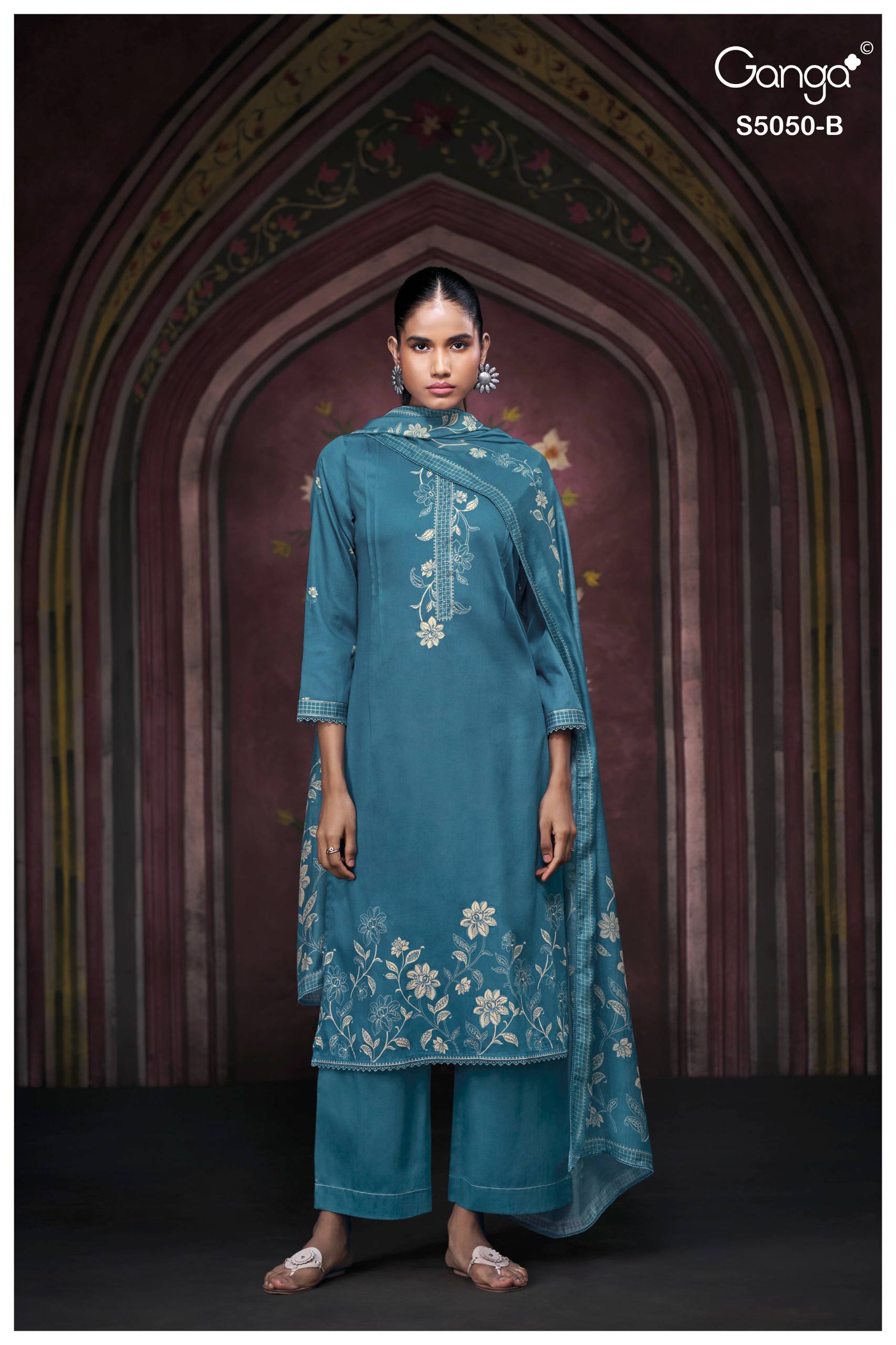 KESHVIKA 5050 SERIES BY GANGA FASHION Beautiful Colourful COTTON SATIN Dresses At Wholesale Price